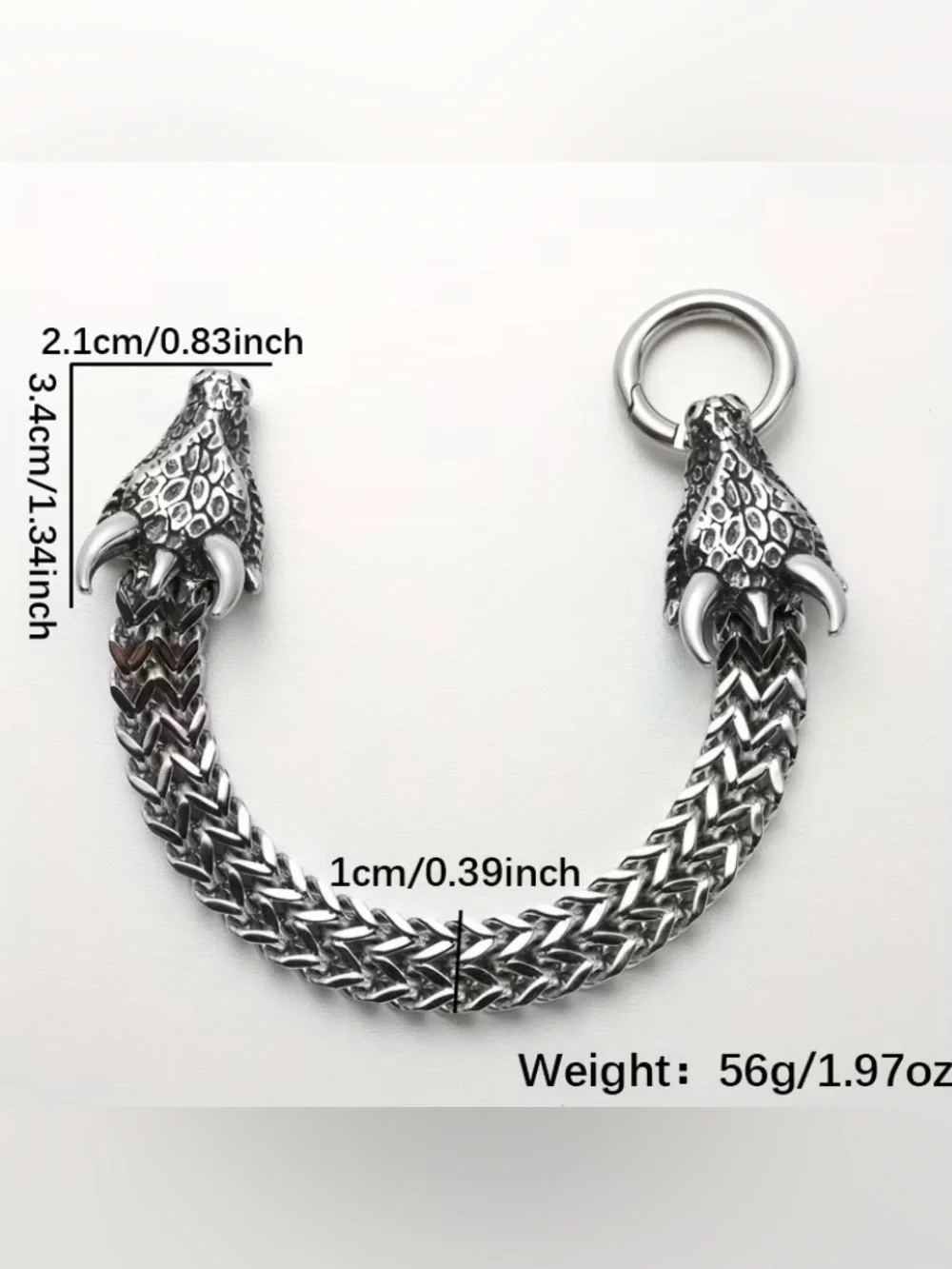 NEW! Stainless Steel Dragon Head Chain Bracelet 🐉